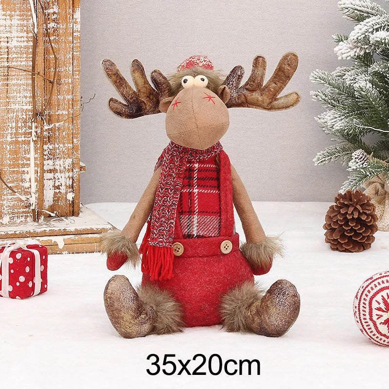 Adorno de mesa de peluche de reno festivo: regalo decorativo para Navidad y Año Nuevo