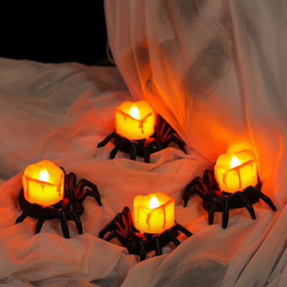 🎃 Title: “Hauntingly Glowing Nights – LED Halloween Candle Lantern Set”