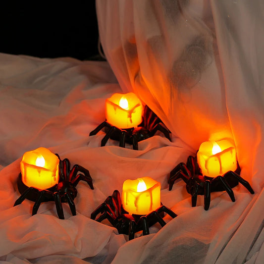 🎃 Title: “Hauntingly Glowing Nights – LED Halloween Candle Lantern Set”
