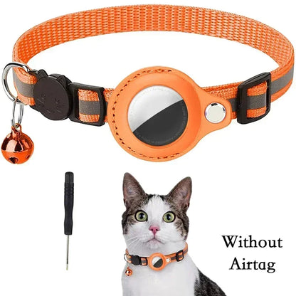 Collier anti-perte réfléchissant pour chat Apple Airtag avec clochette
