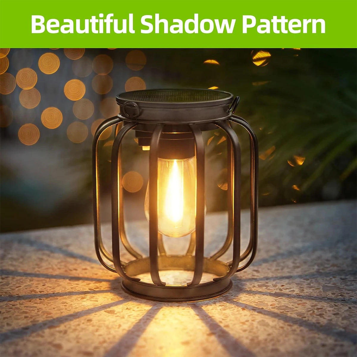 Solar LED Lantern Light – Retro Hanging Outdoor Waterproof Decor