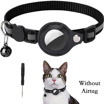 Collier anti-perte réfléchissant pour chat Apple Airtag avec clochette