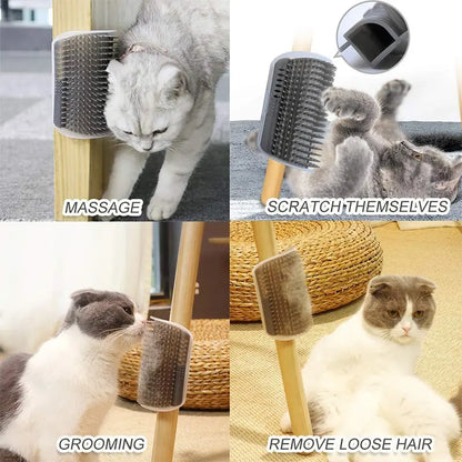 Cepillo rascador para gatos sin pelo.