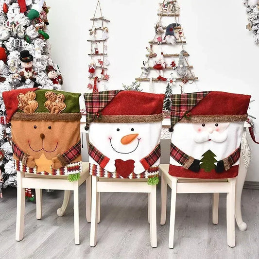 🎄 Festive Chair Cover Set – Christmas Home Décor Essentials