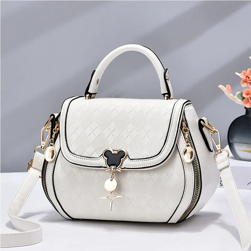 Bolso tote y de hombro para mujer de cuero auténtico – Bolso cubo de lujo de diseñador con lazo
