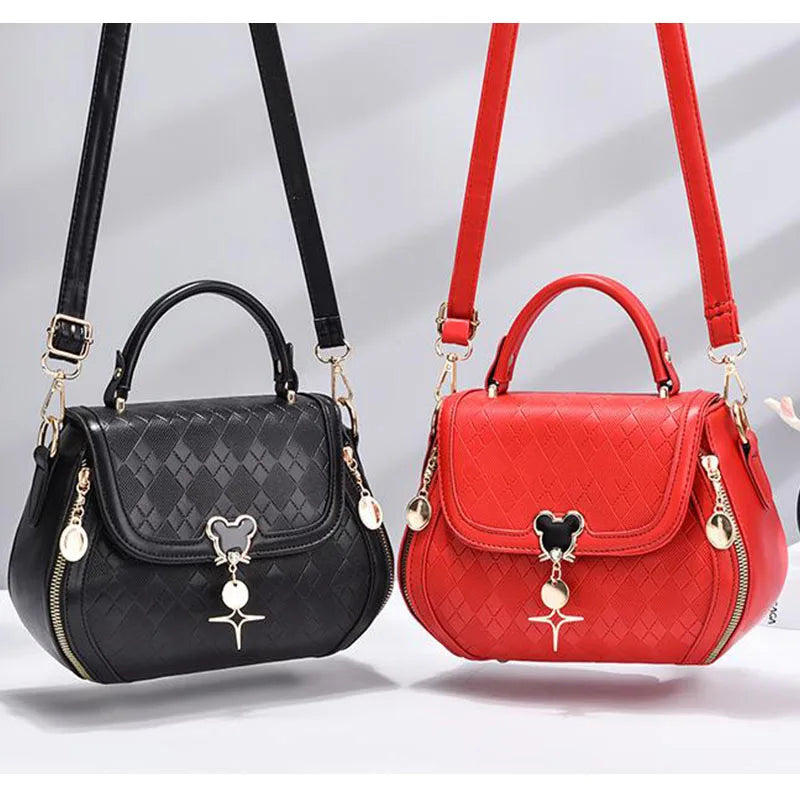 Bolso tote y de hombro para mujer de cuero auténtico – Bolso cubo de lujo de diseñador con lazo
