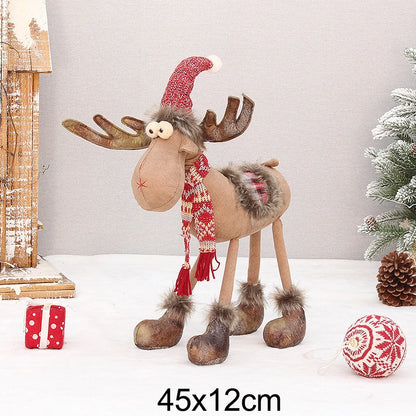 Adorno de mesa de peluche de reno festivo: regalo decorativo para Navidad y Año Nuevo
