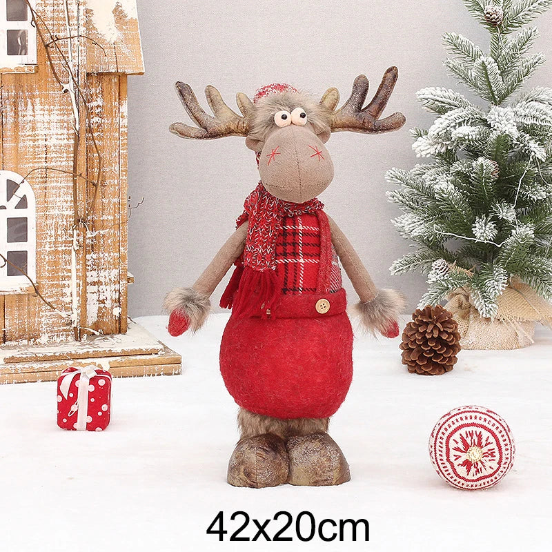 Adorno de mesa de peluche de reno festivo: regalo decorativo para Navidad y Año Nuevo