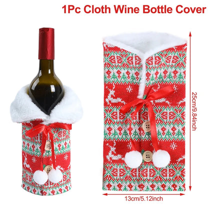 🍷 Christmas Wine Bottle Cover – Festive Home Décor & Holiday Ornament 2025–2026