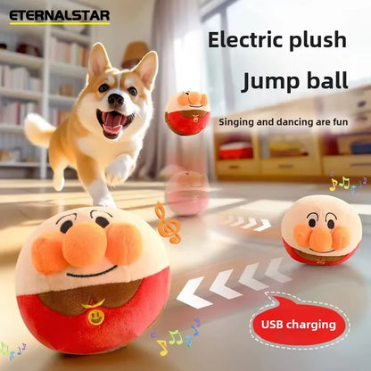 Interactive Electric Plush Jumping Ball Toy for Dogs - USB Rechargeable