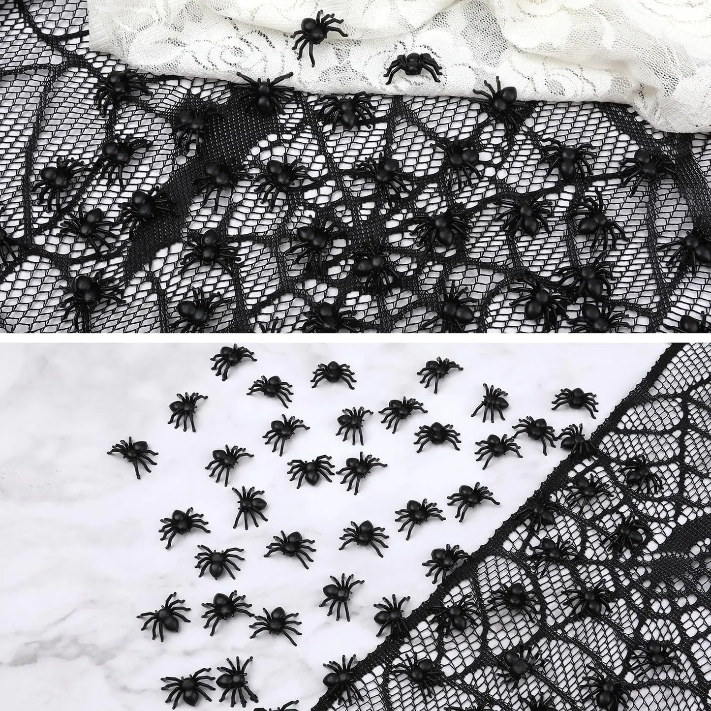 Creepy Crawly Spider Pack – Fake Black Insects for Halloween & Pranks (50/500PCS)