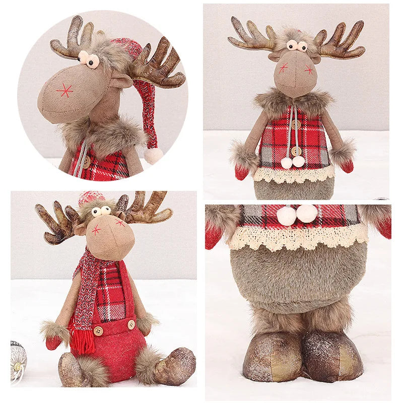 Adorno de mesa de peluche de reno festivo: regalo decorativo para Navidad y Año Nuevo