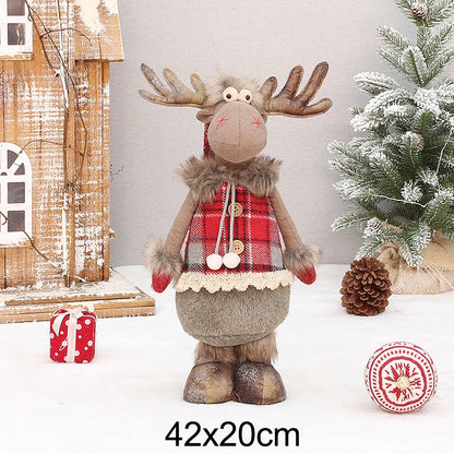 Adorno de mesa de peluche de reno festivo: regalo decorativo para Navidad y Año Nuevo