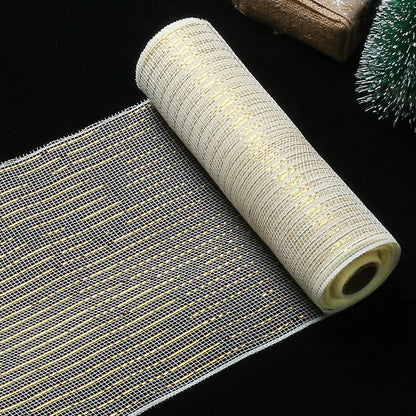 Luxury Xmas Decoration Ribbon – Mesh Roll Fabric for Home & Seasonal Celebrations