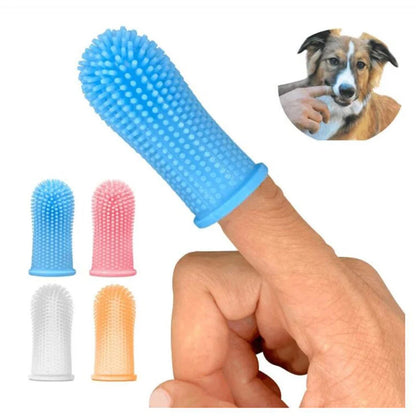 360° Silicone Pet Finger Toothbrush for Dogs and Cats