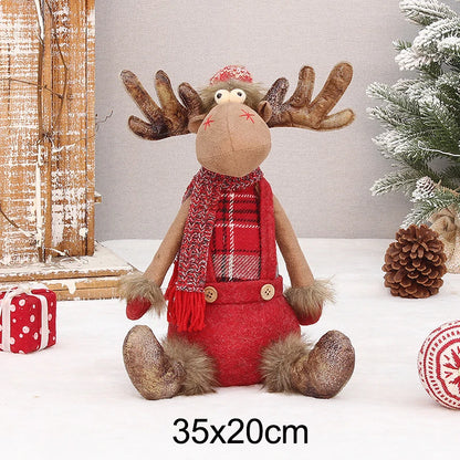 Adorno de mesa de peluche de reno festivo: regalo decorativo para Navidad y Año Nuevo