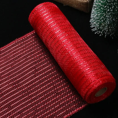 Luxury Xmas Decoration Ribbon – Mesh Roll Fabric for Home & Seasonal Celebrations