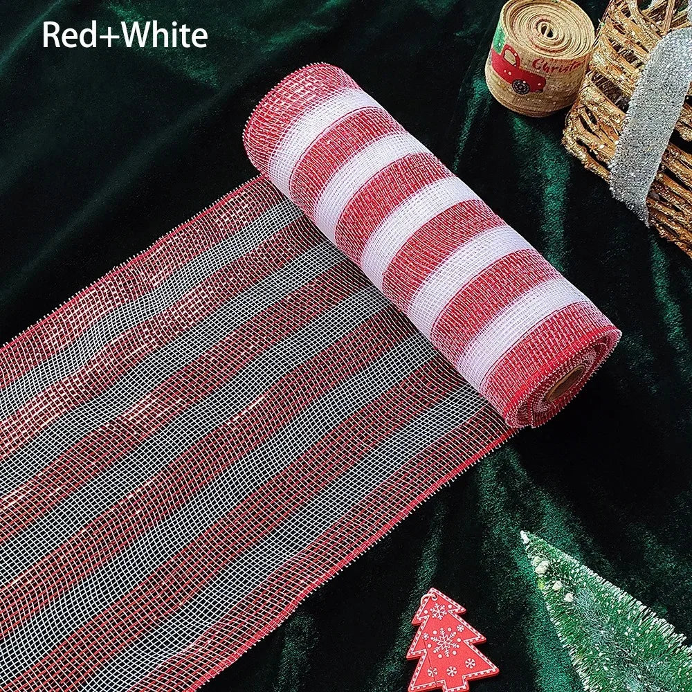 Luxury Xmas Decoration Ribbon – Mesh Roll Fabric for Home & Seasonal Celebrations