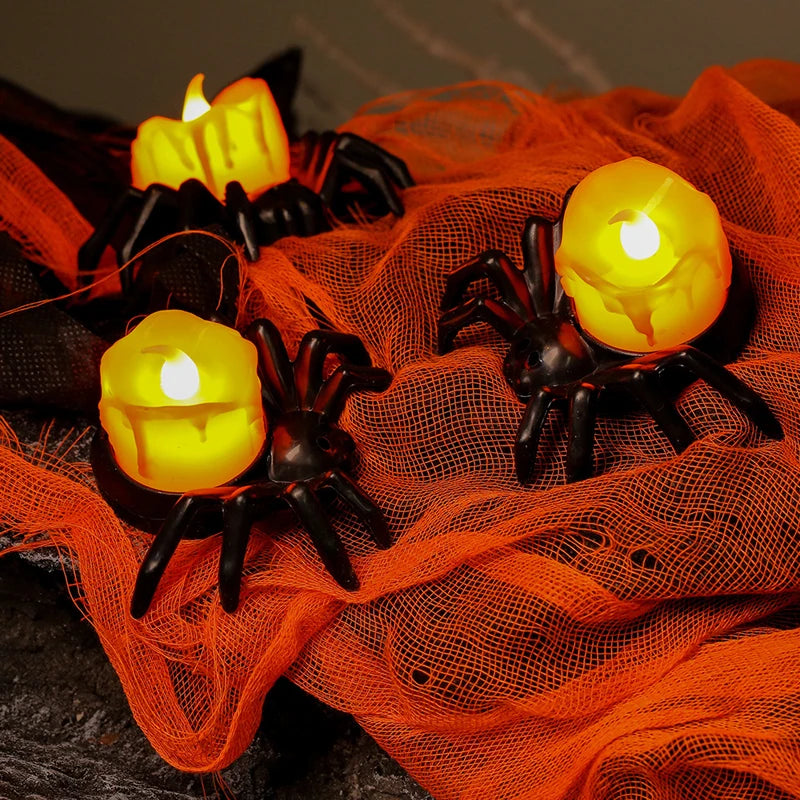 🎃 Title: “Hauntingly Glowing Nights – LED Halloween Candle Lantern Set”