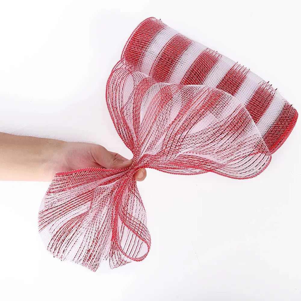 Luxury Xmas Decoration Ribbon – Mesh Roll Fabric for Home & Seasonal Celebrations