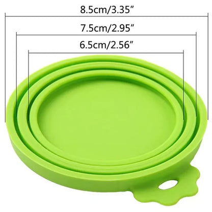 2pcs Reusable Pet Food Can Cover and Spoon Set – Seal Freshness with Ease
