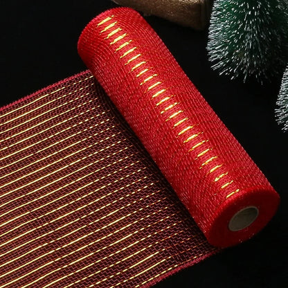 Luxury Xmas Decoration Ribbon – Mesh Roll Fabric for Home & Seasonal Celebrations