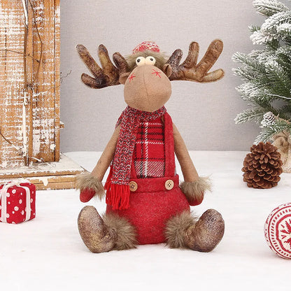 Adorno de mesa de peluche de reno festivo: regalo decorativo para Navidad y Año Nuevo