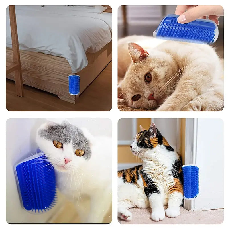 Cepillo rascador para gatos sin pelo.