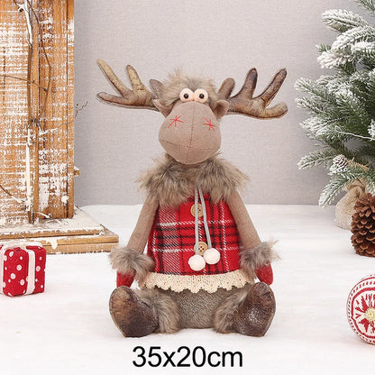 Adorno de mesa de peluche de reno festivo: regalo decorativo para Navidad y Año Nuevo