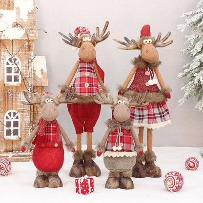 Adorno de mesa de peluche de reno festivo: regalo decorativo para Navidad y Año Nuevo
