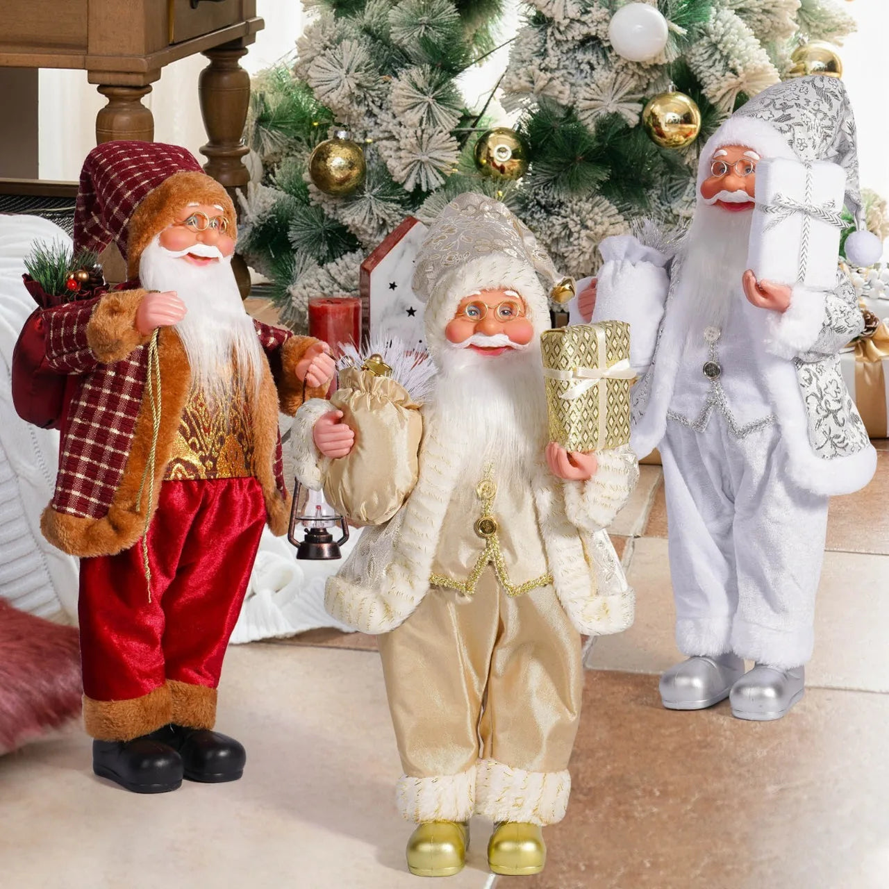 Handcrafted Christmas Santa Figurine for Home Décor