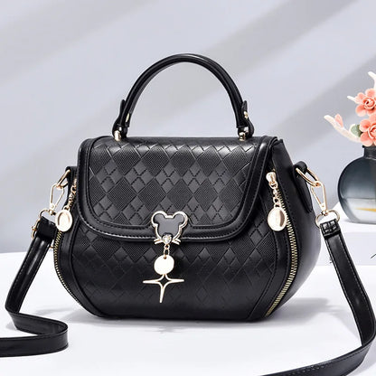 Bolso tote y de hombro para mujer de cuero auténtico – Bolso cubo de lujo de diseñador con lazo