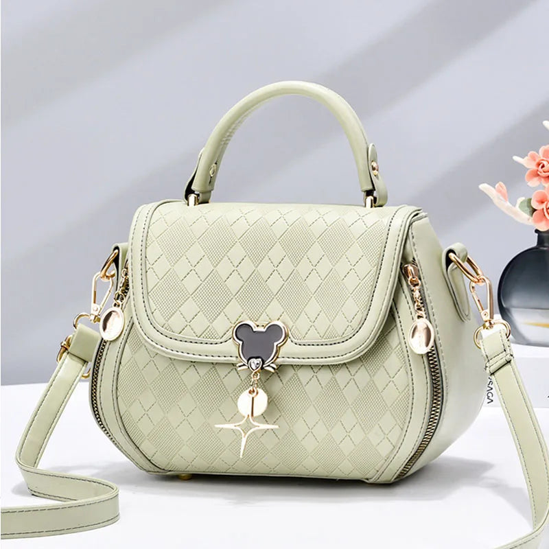 Bolso tote y de hombro para mujer de cuero auténtico – Bolso cubo de lujo de diseñador con lazo