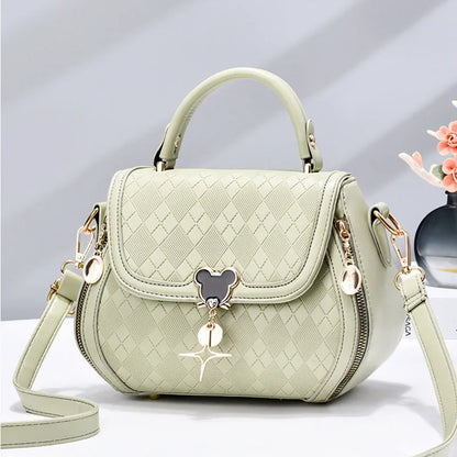 Bolso tote y de hombro para mujer de cuero auténtico – Bolso cubo de lujo de diseñador con lazo