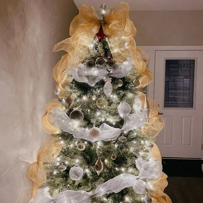 Luxury Xmas Decoration Ribbon – Mesh Roll Fabric for Home & Seasonal Celebrations