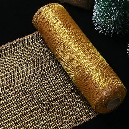 Luxury Xmas Decoration Ribbon – Mesh Roll Fabric for Home & Seasonal Celebrations