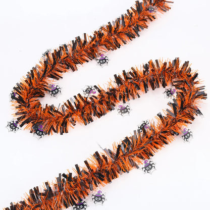 Haunted Elegance 2m Halloween Hanging Garland – Glitter Bats and Pumpkins for Festive Home Decor