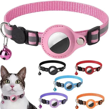 Collier anti-perte réfléchissant pour chat Apple Airtag avec clochette