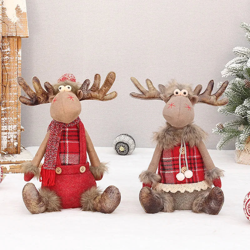 Adorno de mesa de peluche de reno festivo: regalo decorativo para Navidad y Año Nuevo