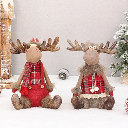 Adorno de mesa de peluche de reno festivo: regalo decorativo para Navidad y Año Nuevo