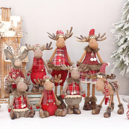 Adorno de mesa de peluche de reno festivo: regalo decorativo para Navidad y Año Nuevo