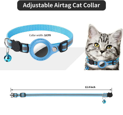 Collier anti-perte réfléchissant pour chat Apple Airtag avec clochette