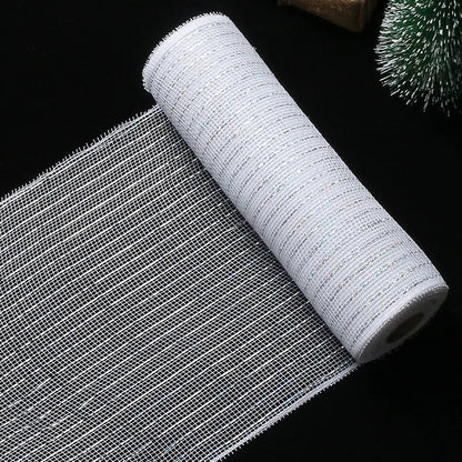 Luxury Xmas Decoration Ribbon – Mesh Roll Fabric for Home & Seasonal Celebrations